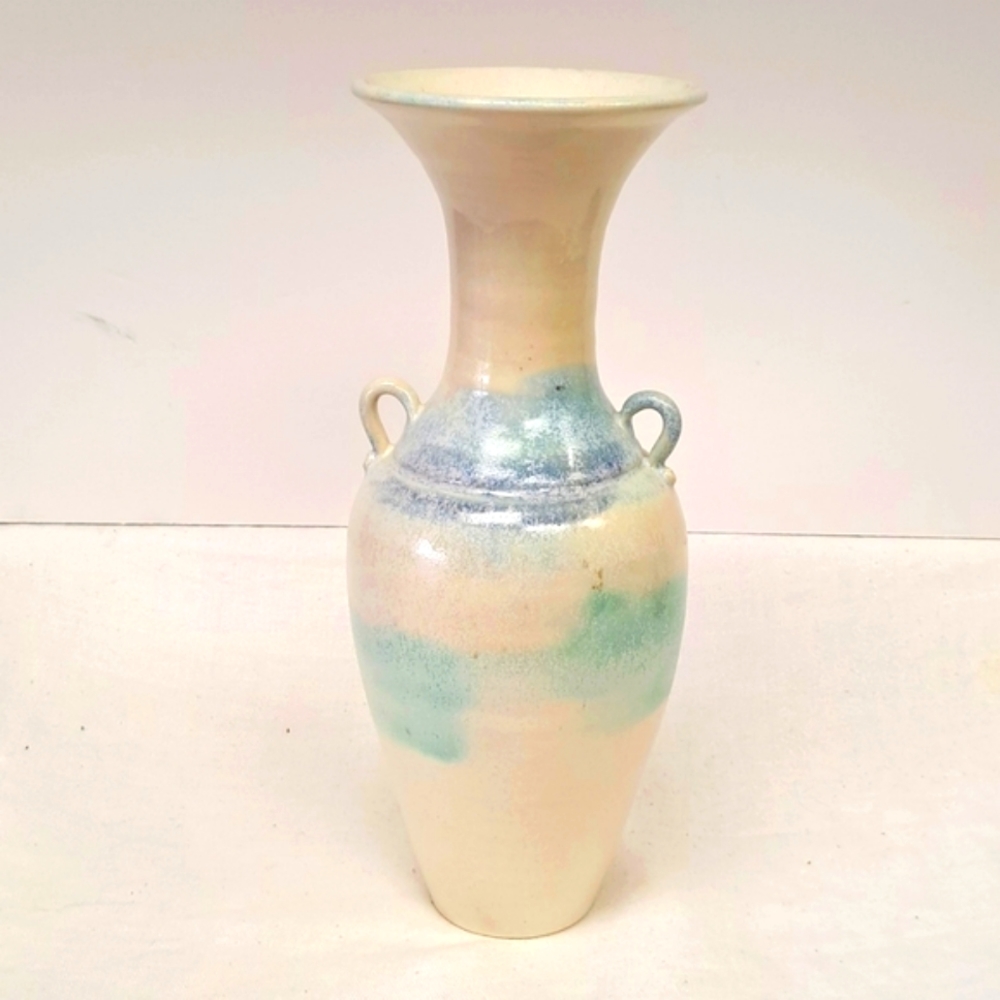 Vintage Studio Art Pottery Vase 11” artist signed Lilllan Forester